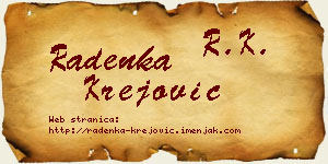 Radenka Krejović vizit kartica